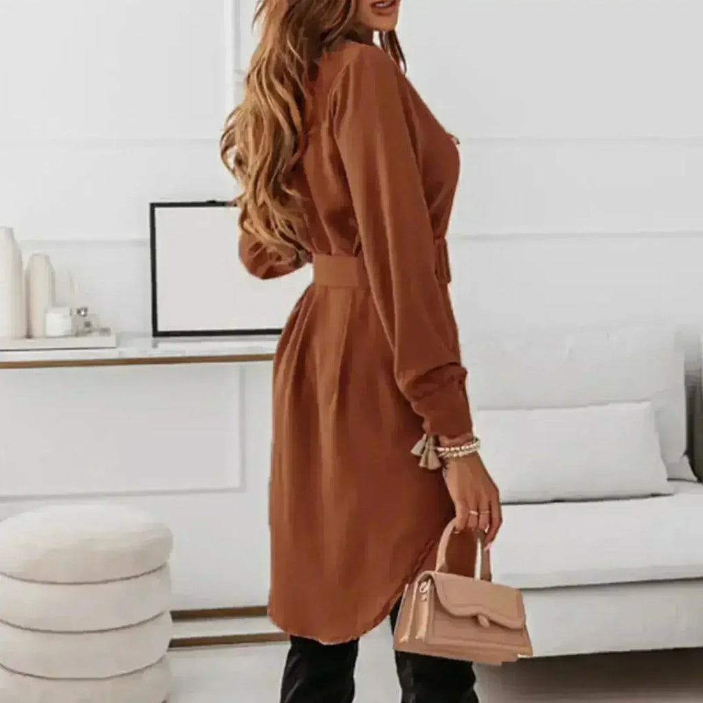 Harvest Muse Long-Sleeve A-Line Shirt Dress